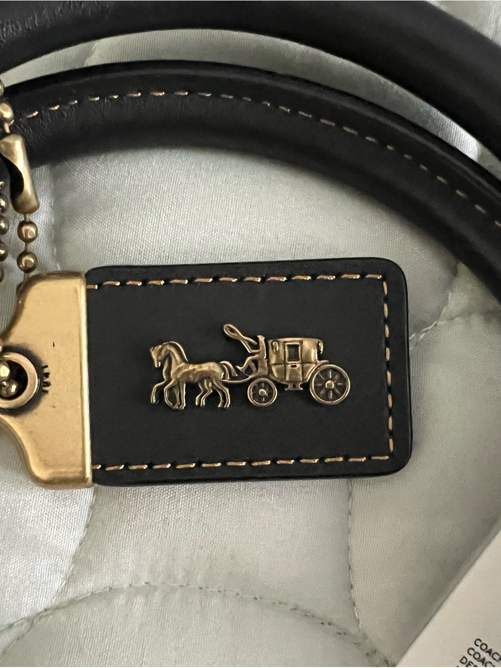 COACH Black Leather mixed leather Troupe Tote satchel with Gold-Tone Hardware - Picture 6 of 10